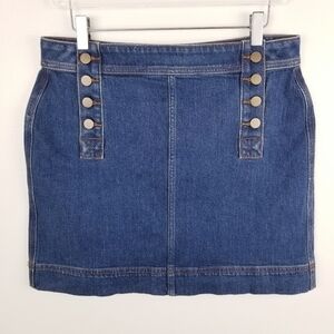 Loft Outlet Button Front Denim Jean Skirt NWT